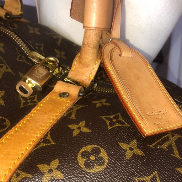 LOUIS VUITTON Monogram LV 55 Keepall Bandolier Strap Luggage Tag Lock Key SD844 - Picture 14 of 17